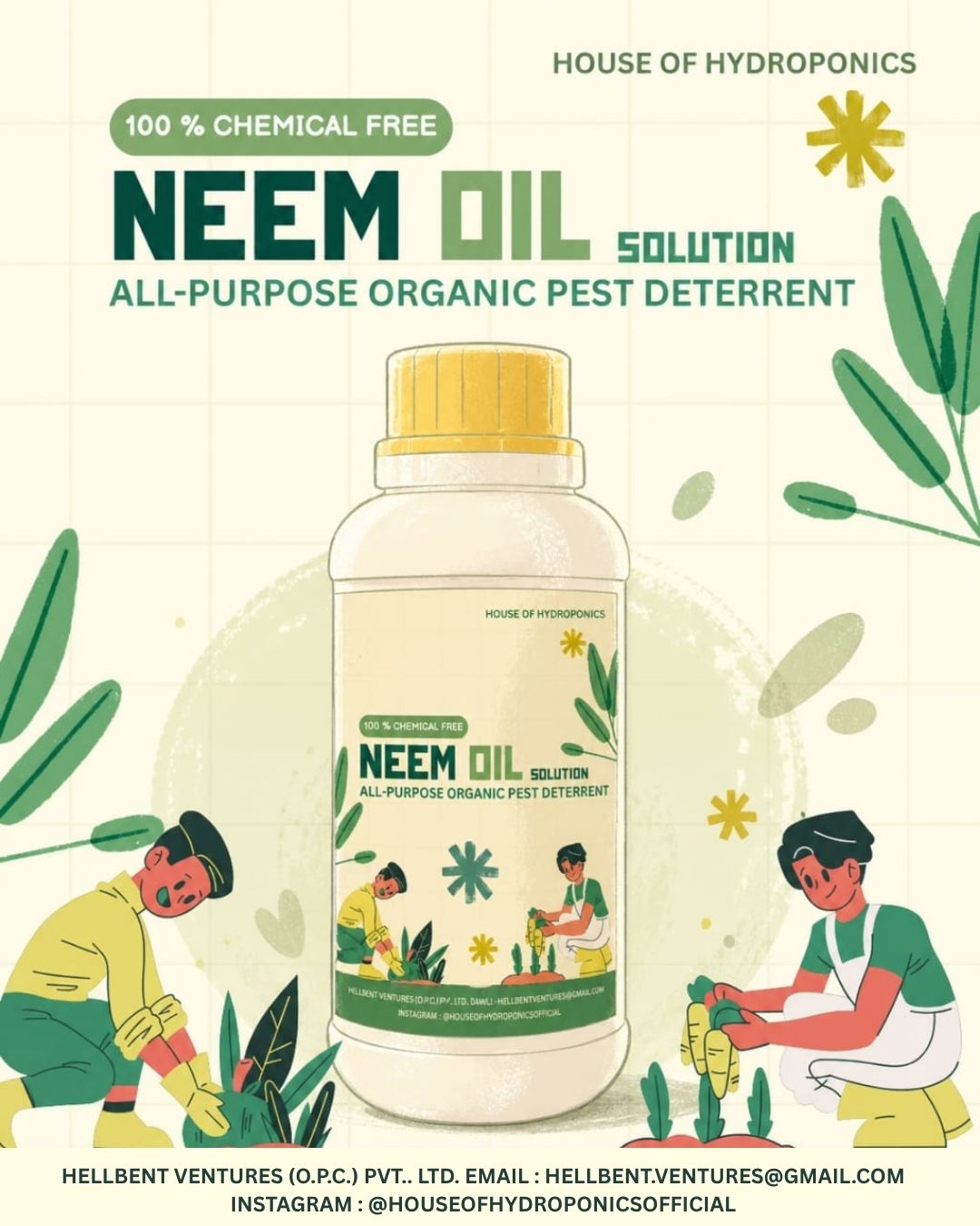 Neem Oil Spray 500ml | Ready-to-Use Natural Pest Repellent | Chemical-Free Plant Protection for Indoor & Outdoor Plants | Controls Aphids, Mealybugs & Fungal Issues