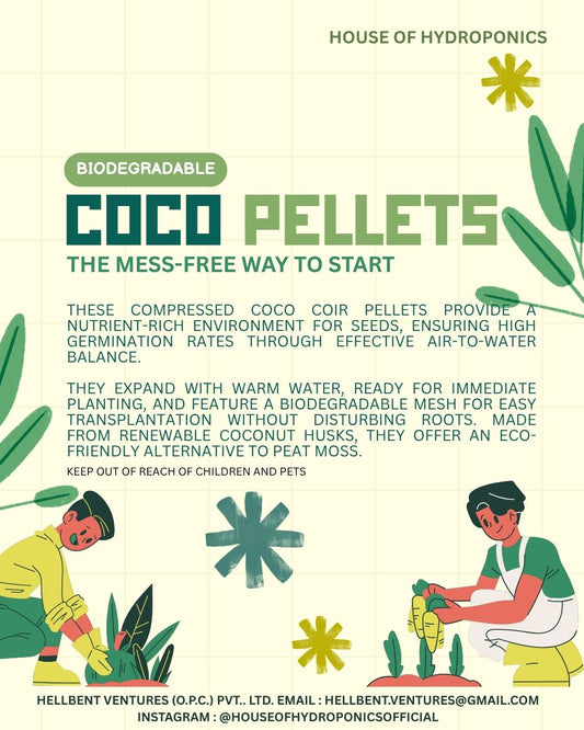 Cocopeat Netted Pellets for Seed Germination & Hydroponics (Pack of 20) | Expandable Coco Coir Grow Pellets 30mm x 10mm for Seedlings, Plants & Indoor Gardening