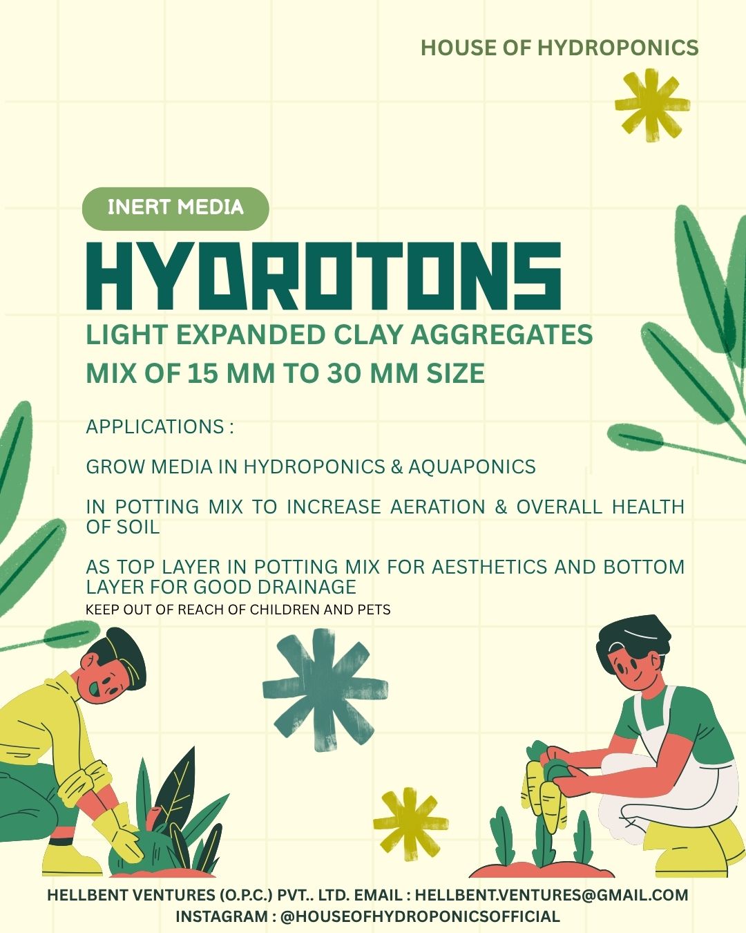 House of Hydrotons LECA Clay Balls 1kg / 5L | Hydroton Expanded Clay Pebbles 8–15mm for Hydroponics, Aquaponics & Potting Mix | Improves Drainage, Aeration & Root Growth for Indoor & Outdoor Plants