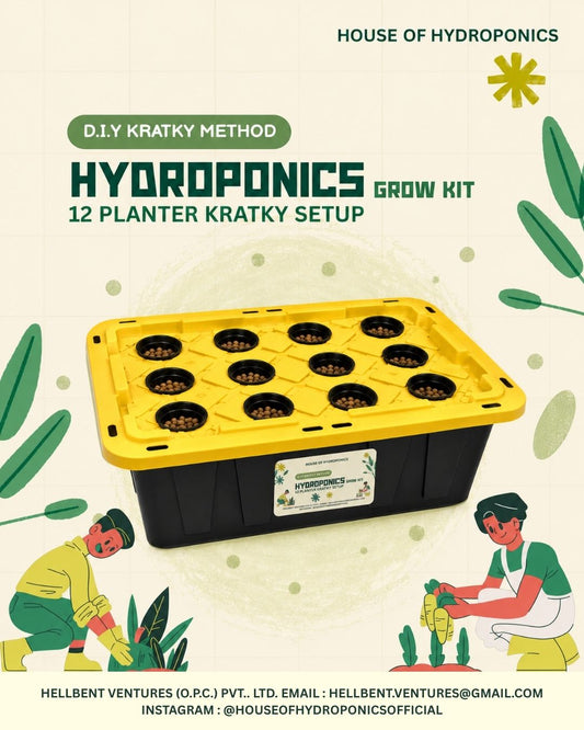 DIY Kratky Hydroponics Grow Kit with Reservoir, Net Cups, Coco Pellets, Seeds & Nutrients | Off-Grid Non-Electric Hydroponic Growing Starter Kit