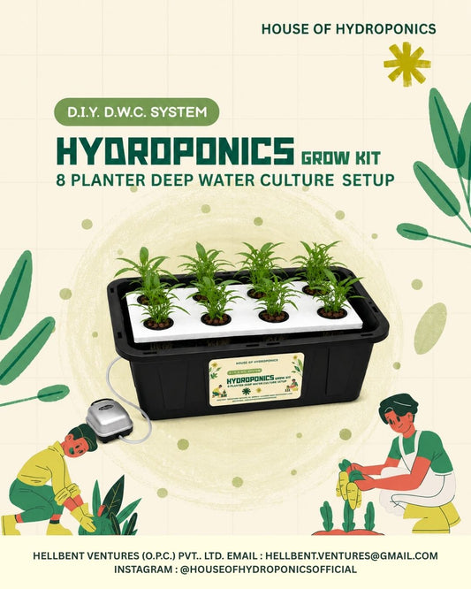 D.I.Y. hydroponics grow kit 1. Deep Water Culture Hydroponics Grow Kit with Reservoir, Aerator, Net Cups, Coco Pellets, Seeds & Nutrients/Growing Kit