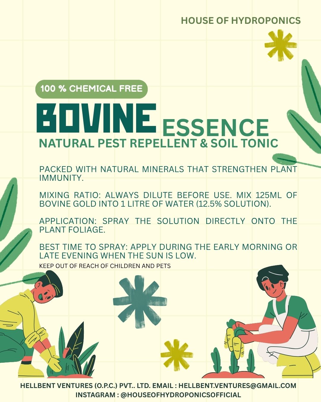Bovine Essence 500ml | Natural Plant Protection & Soil Health Booster | Supports Pest & Fungal Resistance | Enhances Flowering, Fruiting & Yield | For Indoor & Outdoor Plants
